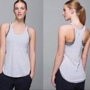 Lululemon cool racer tank stripped scooped hem tank top